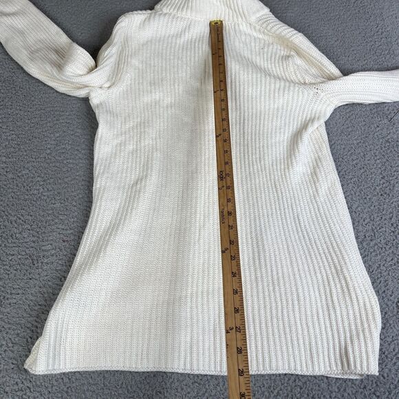 Soft Surroundings Sweater Women Medium Cream Ribbed Chunky Snap Long Sleeve - Picture 10 of 11